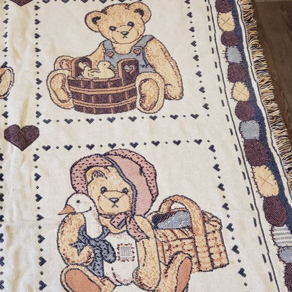 Cherished Teddies Throw Blanket 48x66 - Picture 3 of 7
